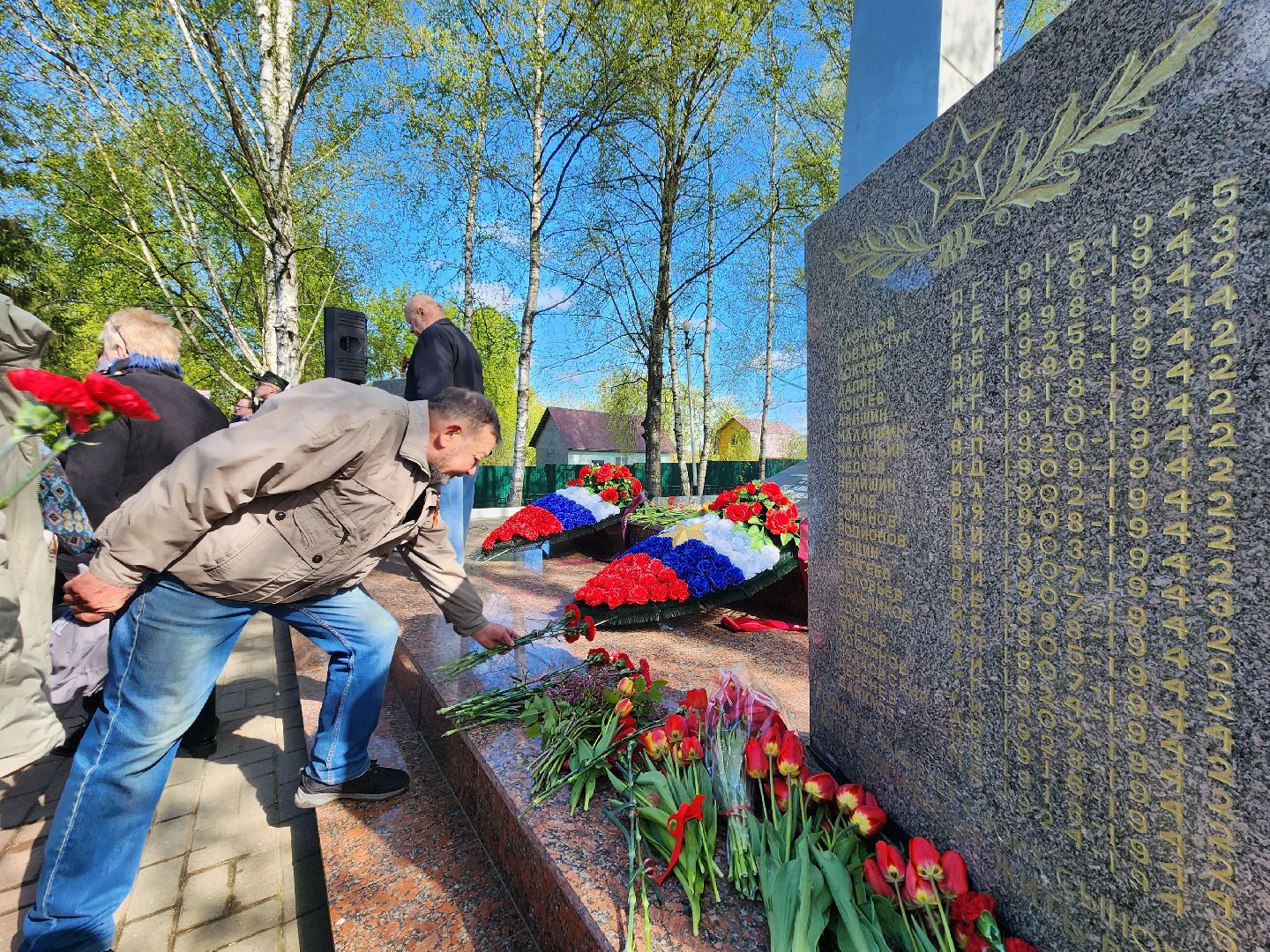 Чехов , микрорайон Венюково , обелиск, мемориал, возложение цветов , День Победы , возложение венков, торжественная церемония,