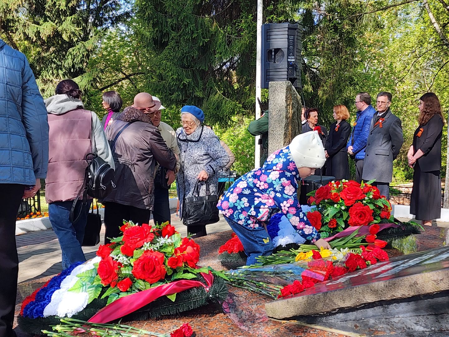 Чехов , микрорайон Венюково , обелиск, мемориал, возложение цветов , День Победы , возложение венков, торжественная церемония,