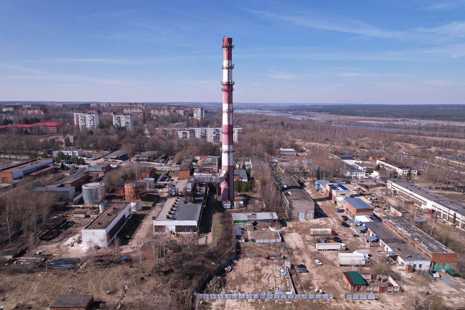 видео с коптера, котельная в пущине,