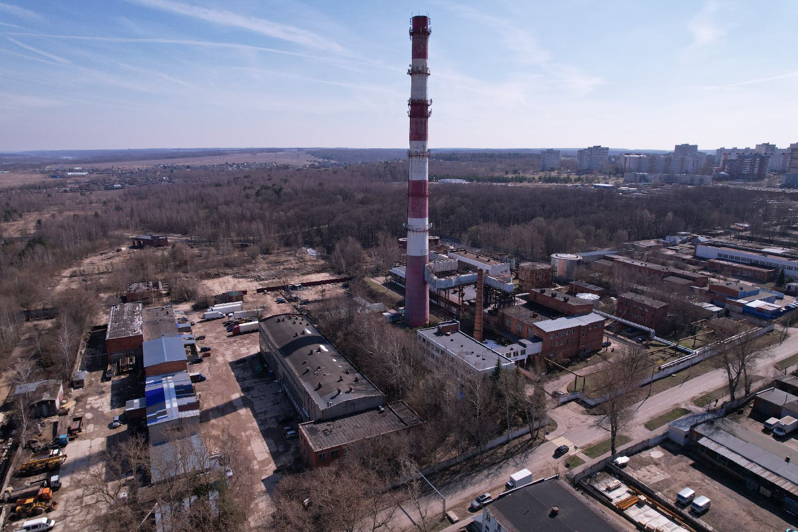 видео с коптера, котельная в пущине,