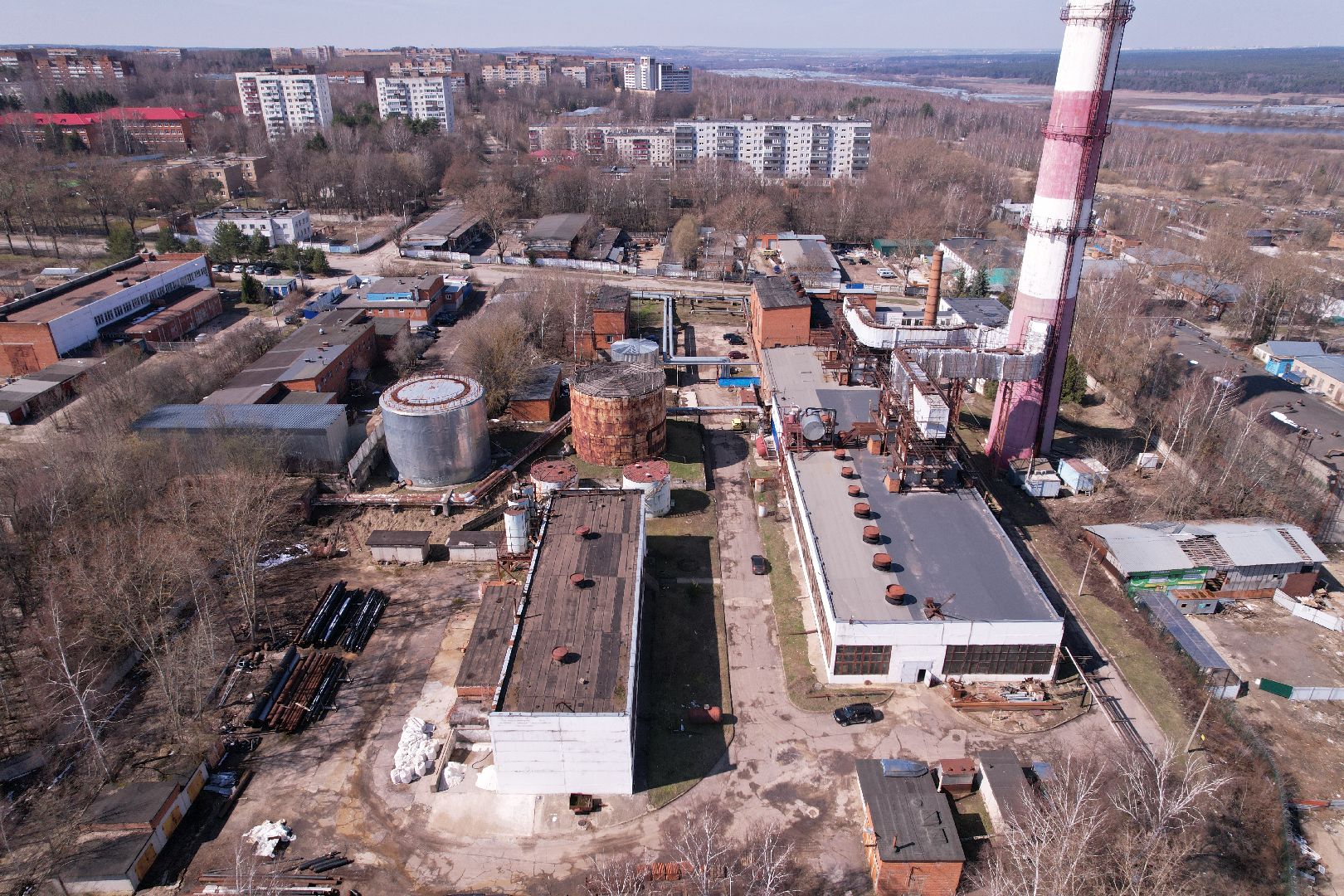 видео с коптера, котельная в пущине,