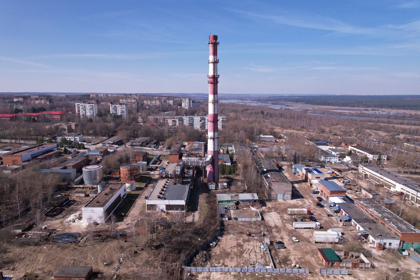 видео с коптера, котельная в пущине,