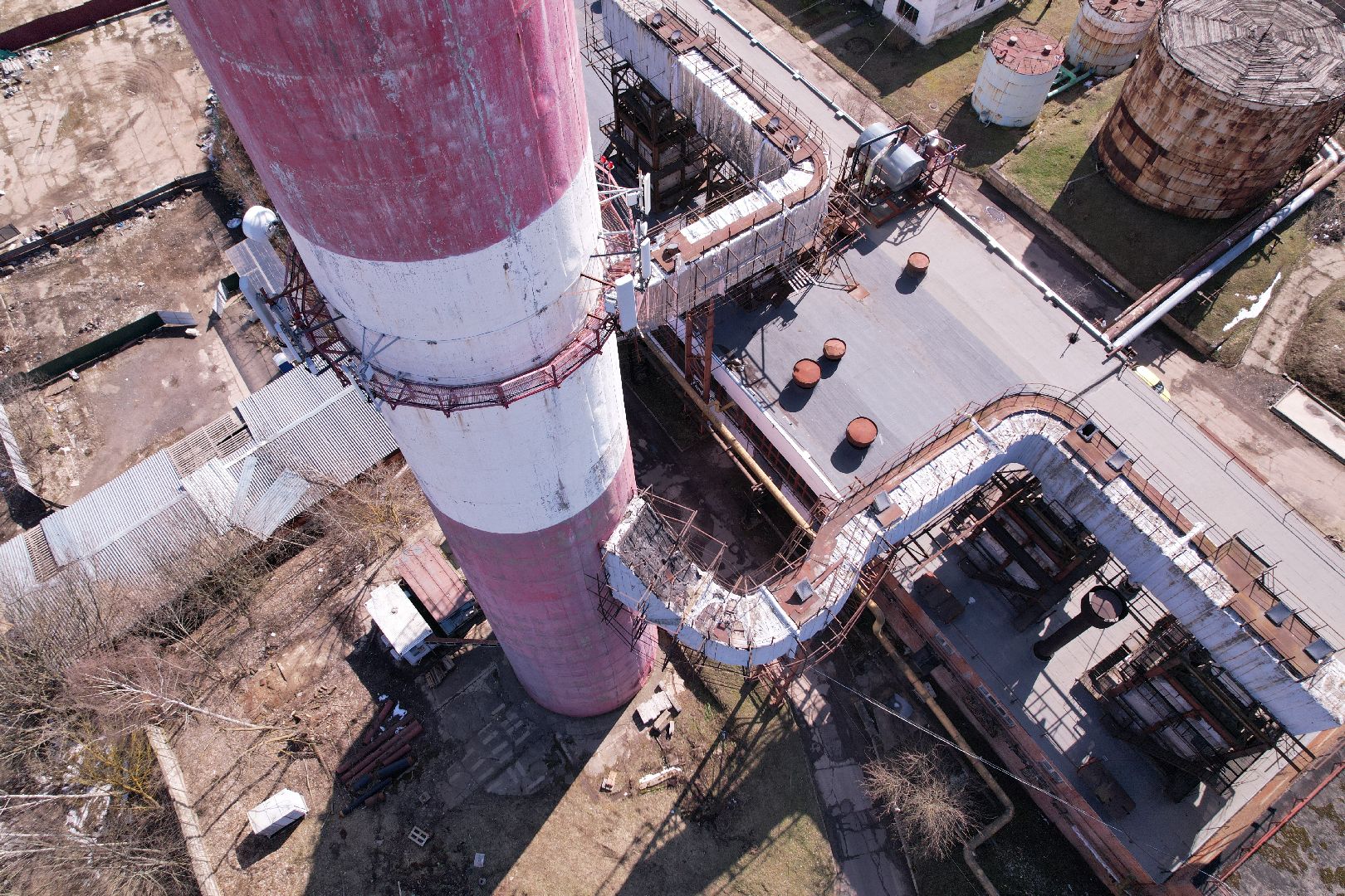 видео с коптера, котельная в пущине,