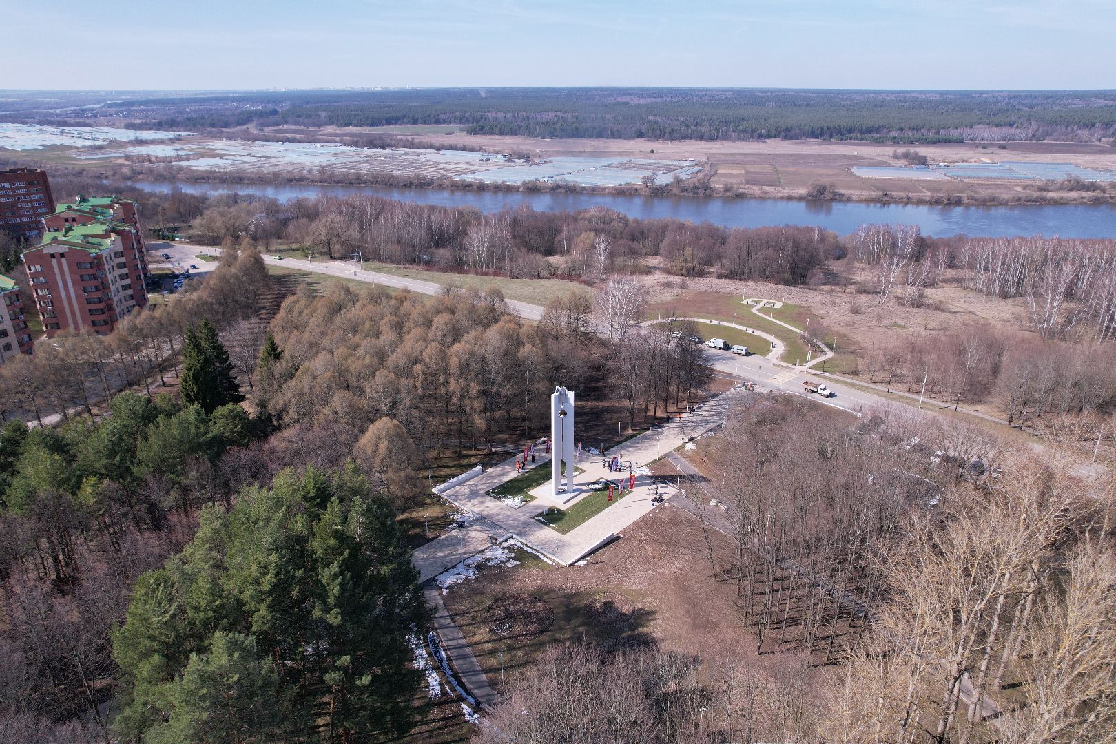 видео с коптера, парк победы пущино,