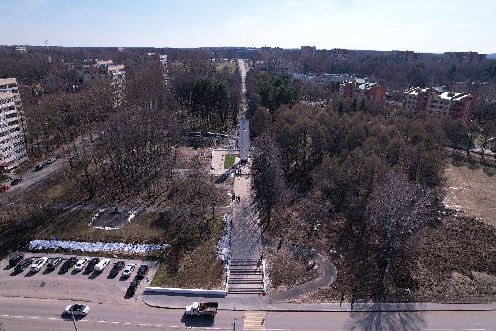 видео с коптера, парк победы пущино,