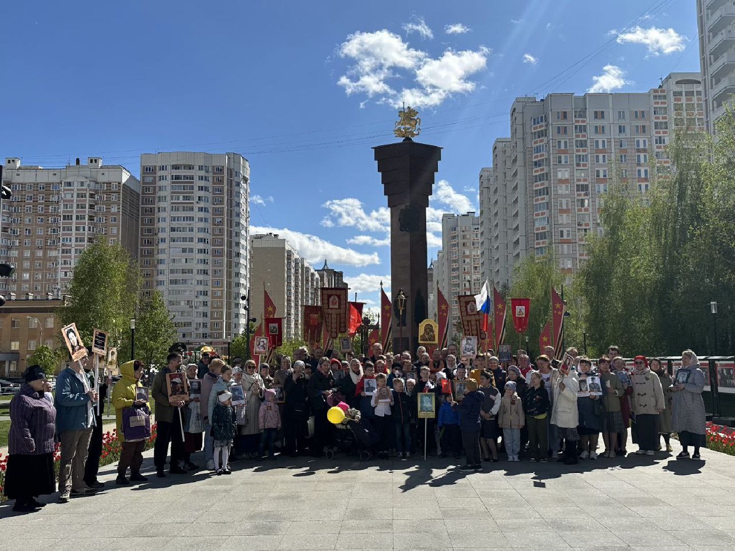 Подольск, 80 лет победе, День Победы, флаг,Никольский храм,