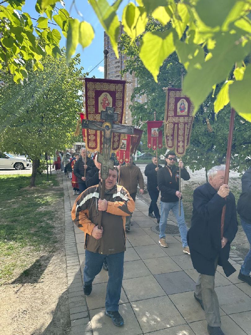 Подольск, 80 лет победе, День Победы, флаг,Никольский храм,