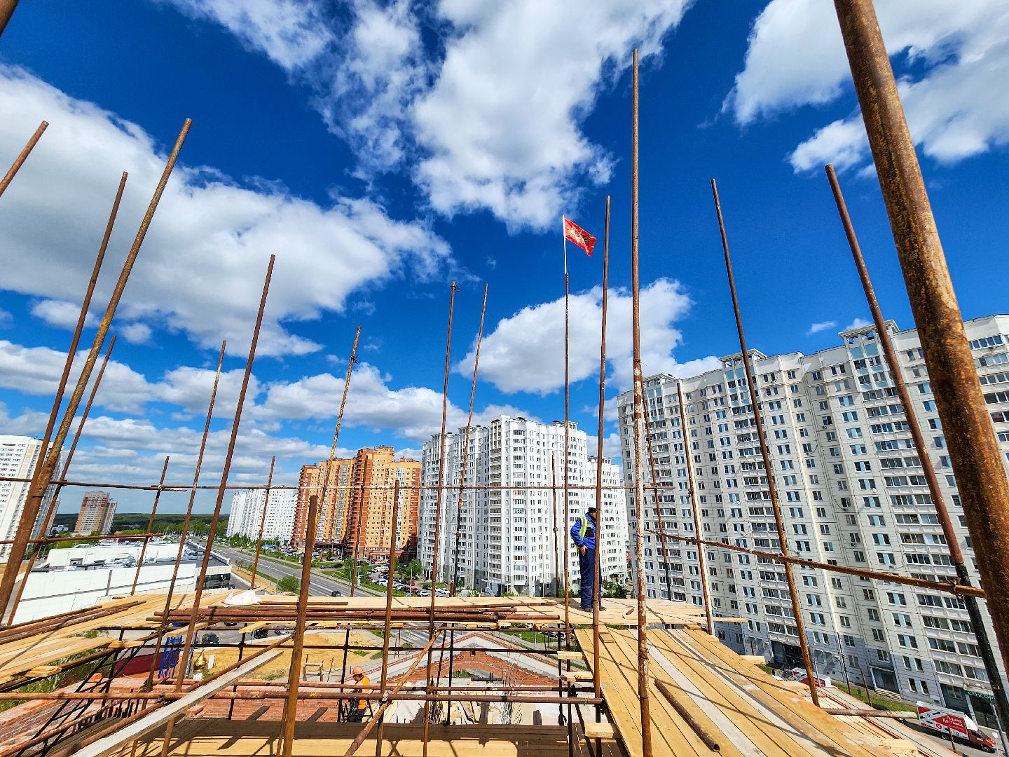 Подольск, 80 лет победе, День Победы, флаг,Никольский храм,