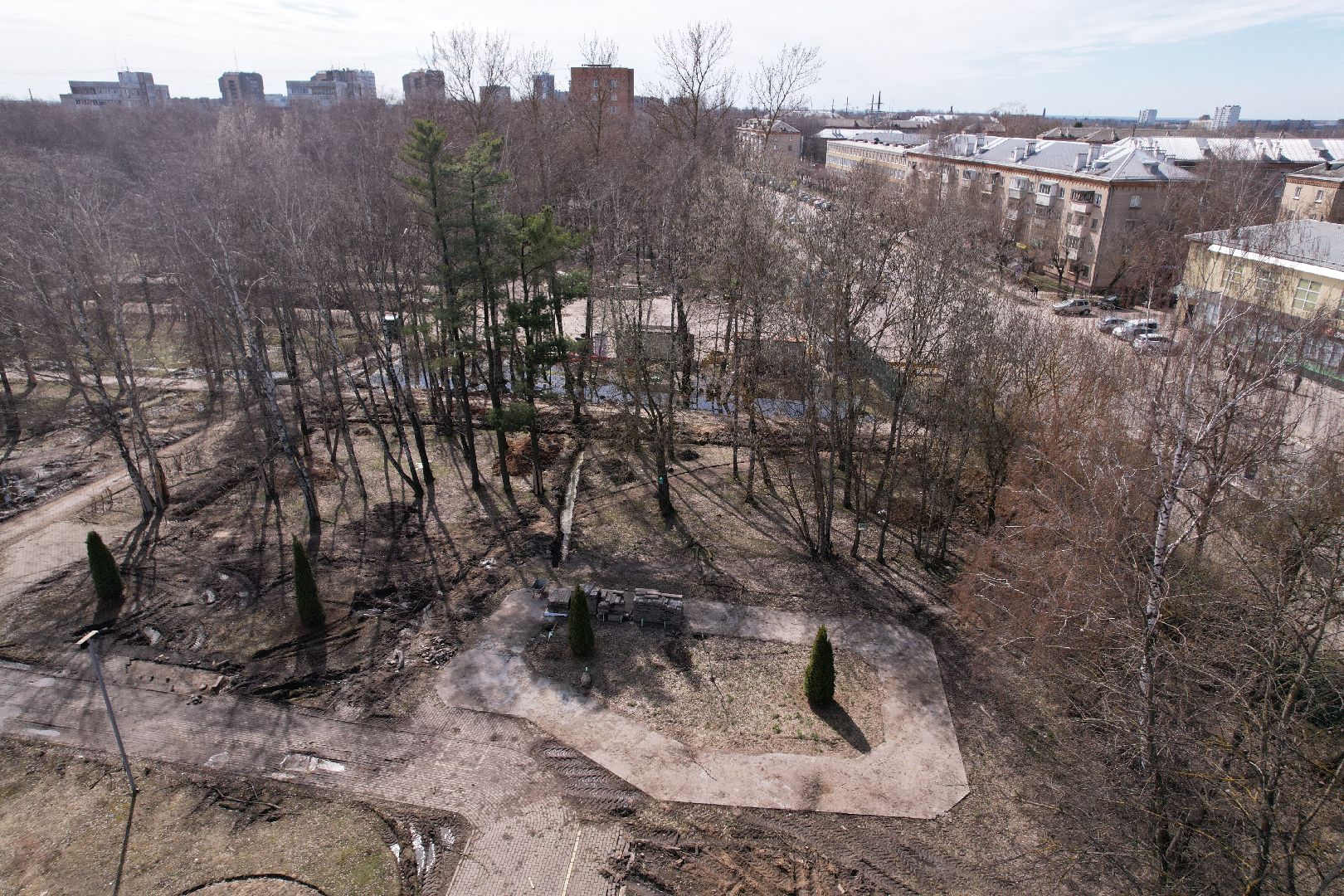 видео с коптера, парк питомник в серпухове,