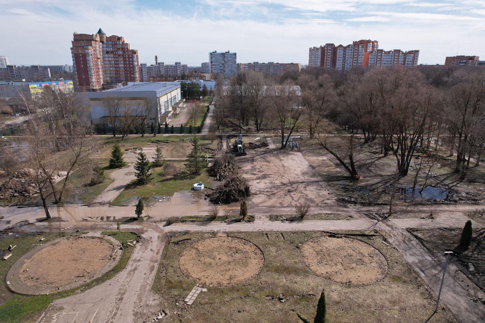 видео с коптера, парк питомник в серпухове,