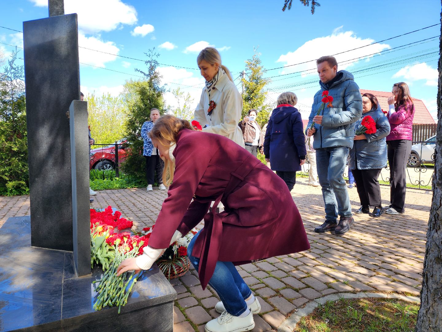 раменское, 9 мая, возложение цветов к мемориалу в деревне поповка,