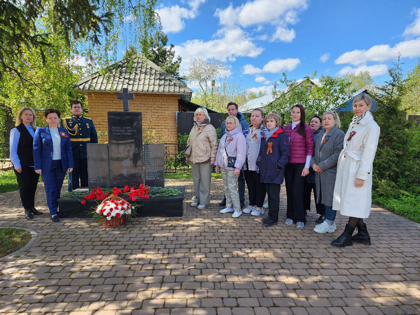 раменское, 9 мая, возложение цветов к мемориалу в деревне поповка,