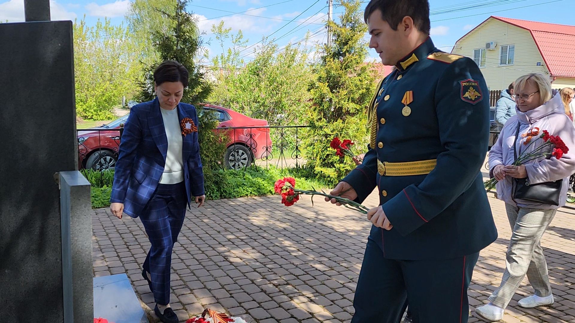 раменское, 9 мая, возложение цветов к мемориалу в деревне поповка,