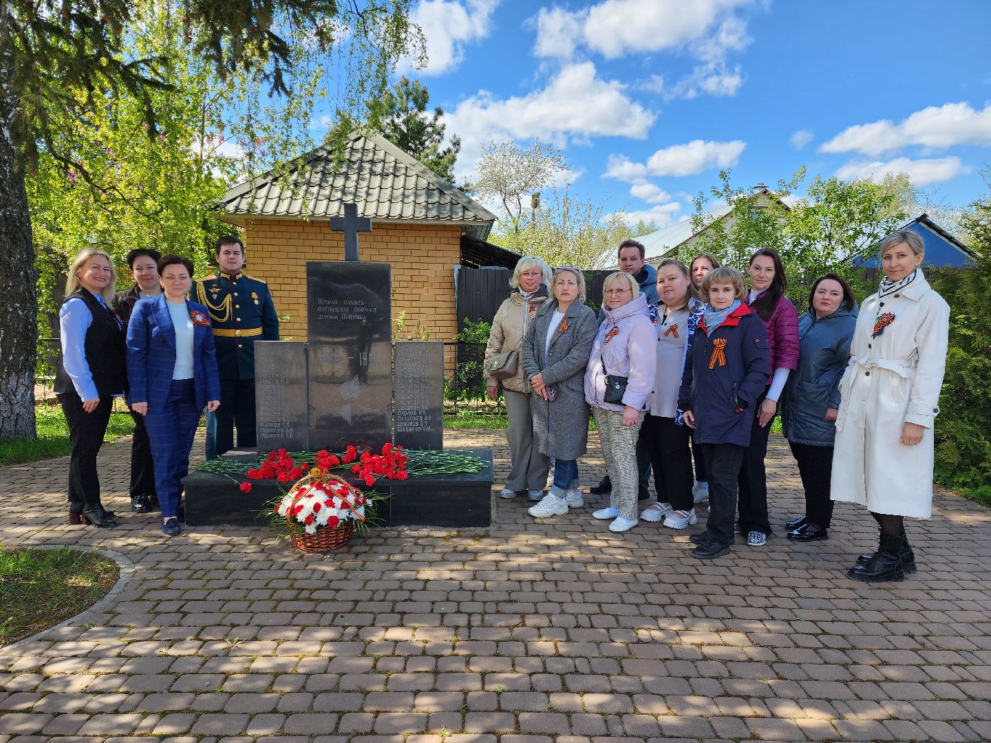 раменское, 9 мая, возложение цветов к мемориалу в деревне поповка,