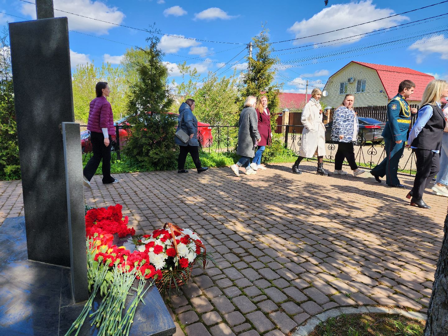 раменское, 9 мая, возложение цветов к мемориалу в деревне поповка,