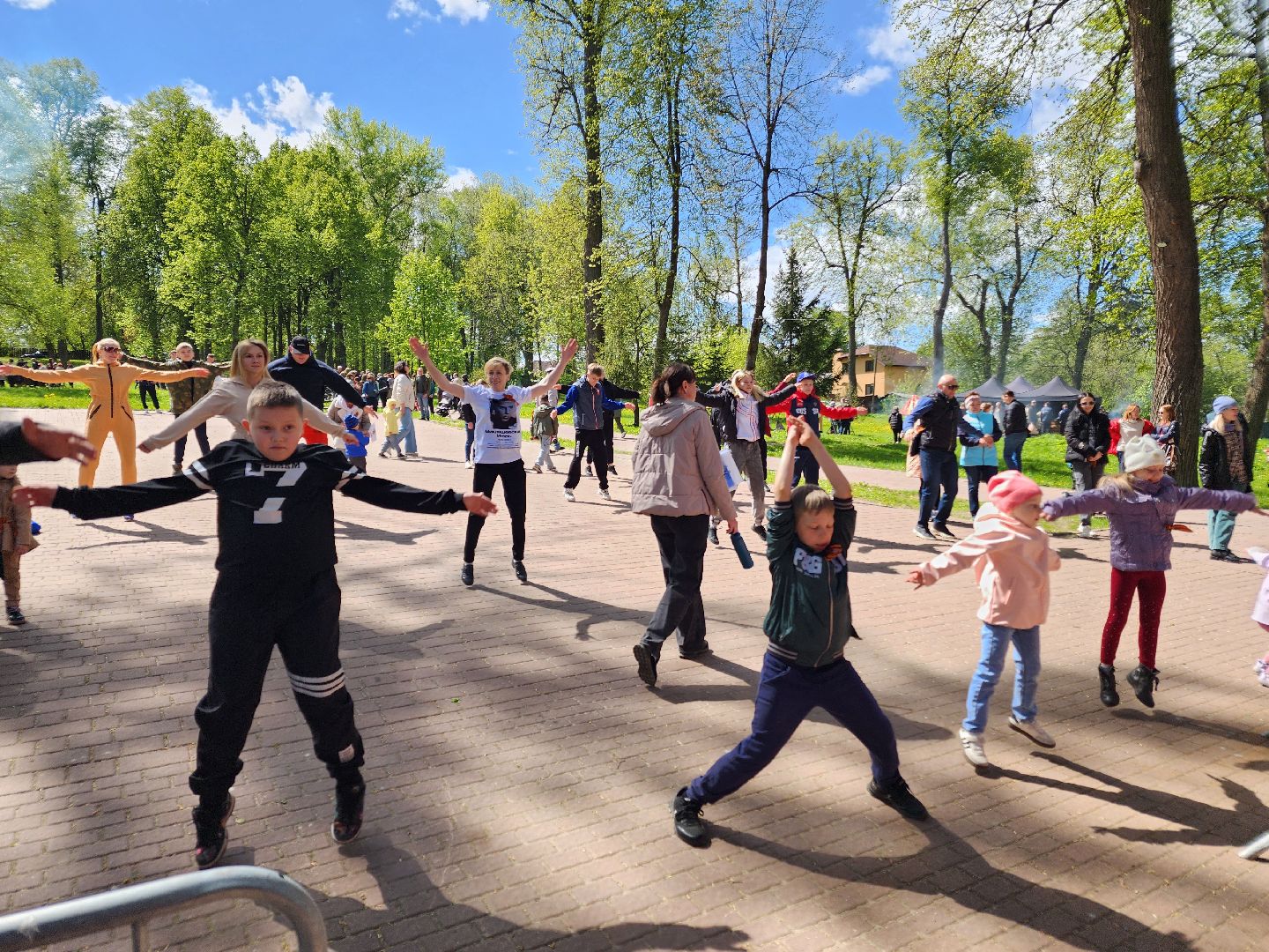 Чехов, городской парк, мастер-классы, рисование цветным песком, плетение сетей, маскировочные халаты, выставка оружия, спортивный мастер-класс, бокс, Эдуард Трояновский, День Победы,