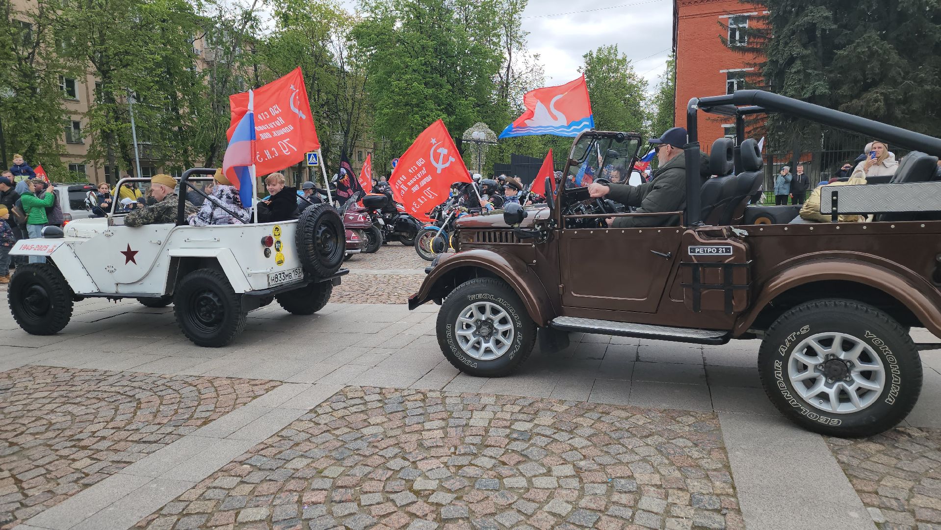 долгопрудный, день победы, знамя победы Долгопрудного, ночные волки, автомотопробег,