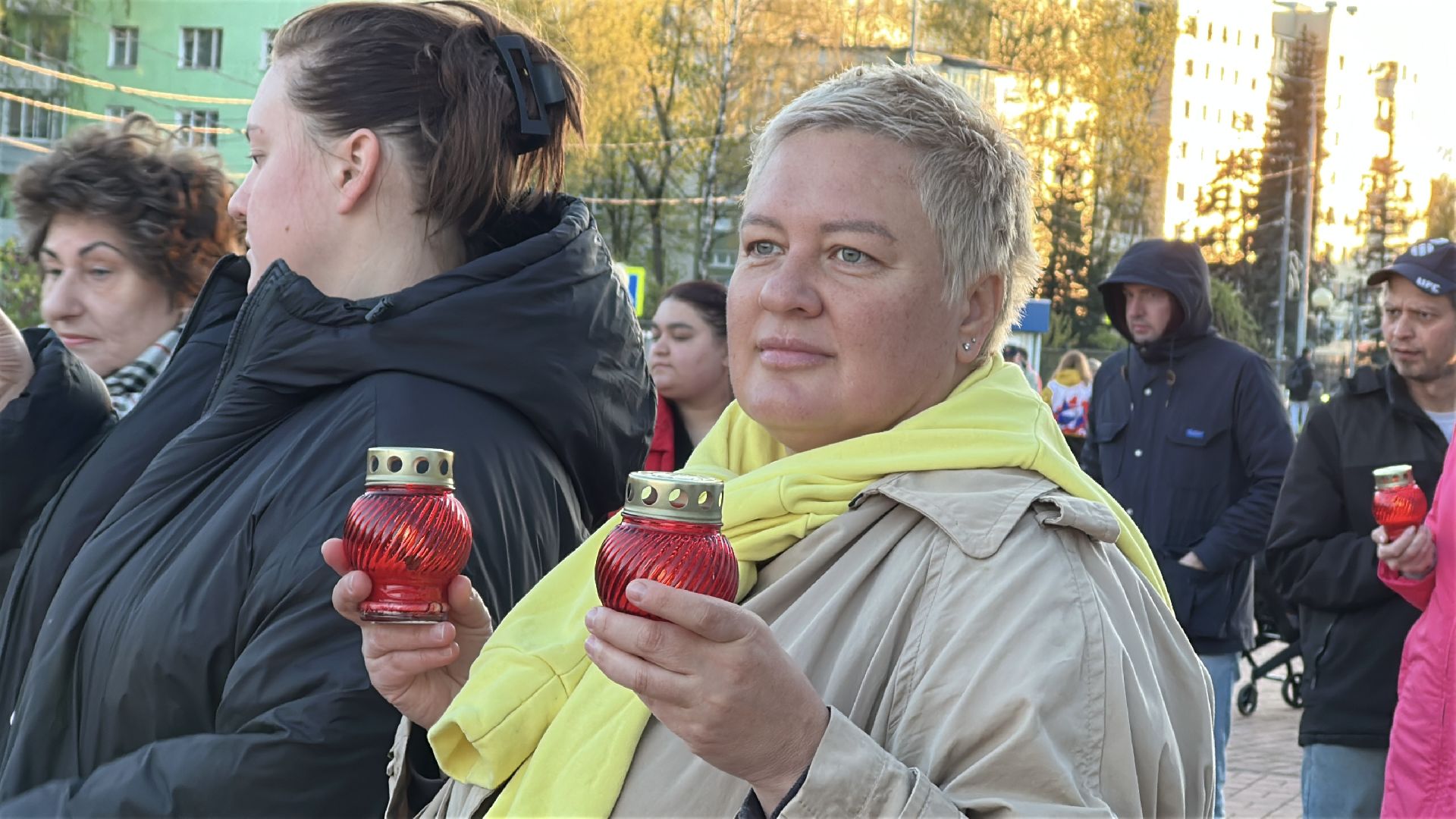 клин, день победы, огни победы, родина мать из свечей,