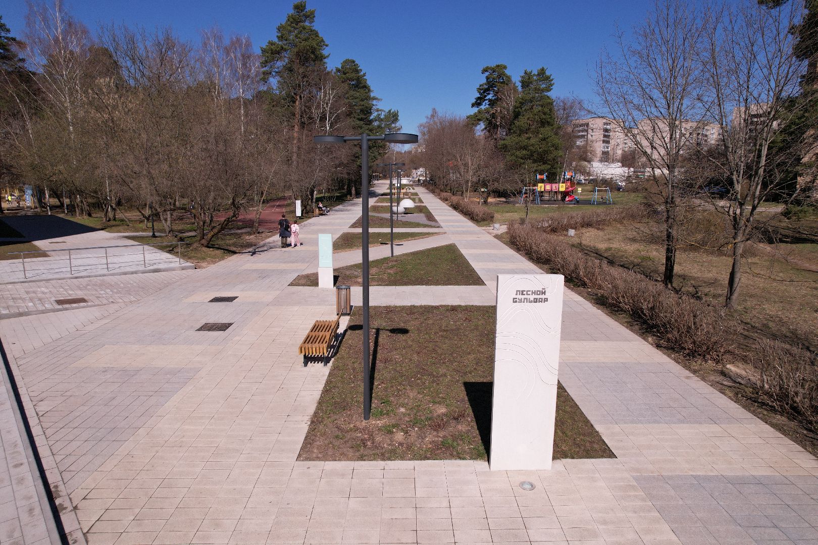 видео с коптера, лесной бульвар в протвине,