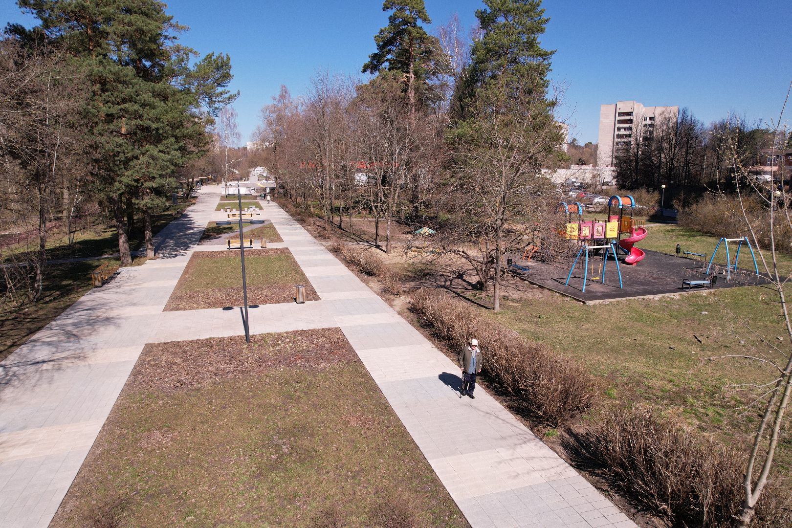 видео с коптера, лесной бульвар в протвине,