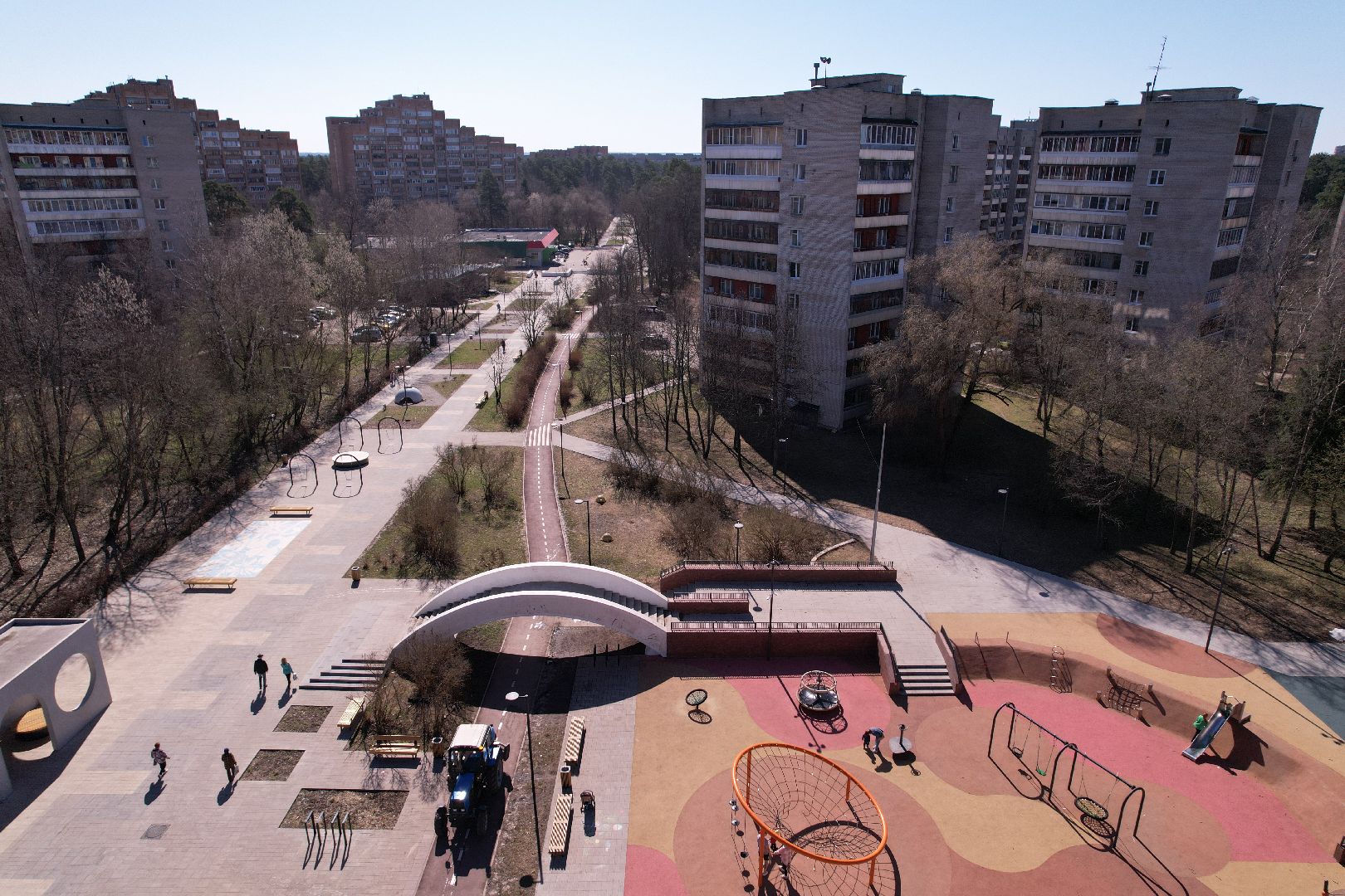 видео с коптера, лесной бульвар в протвине,