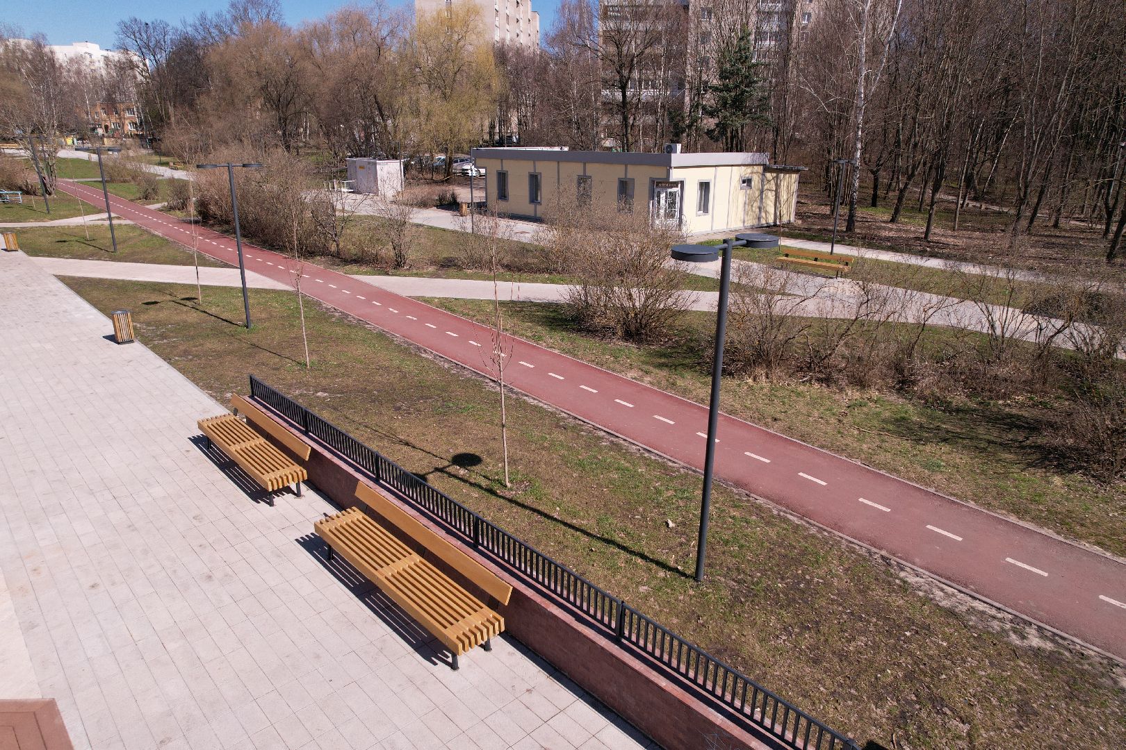 видео с коптера, лесной бульвар в протвине,