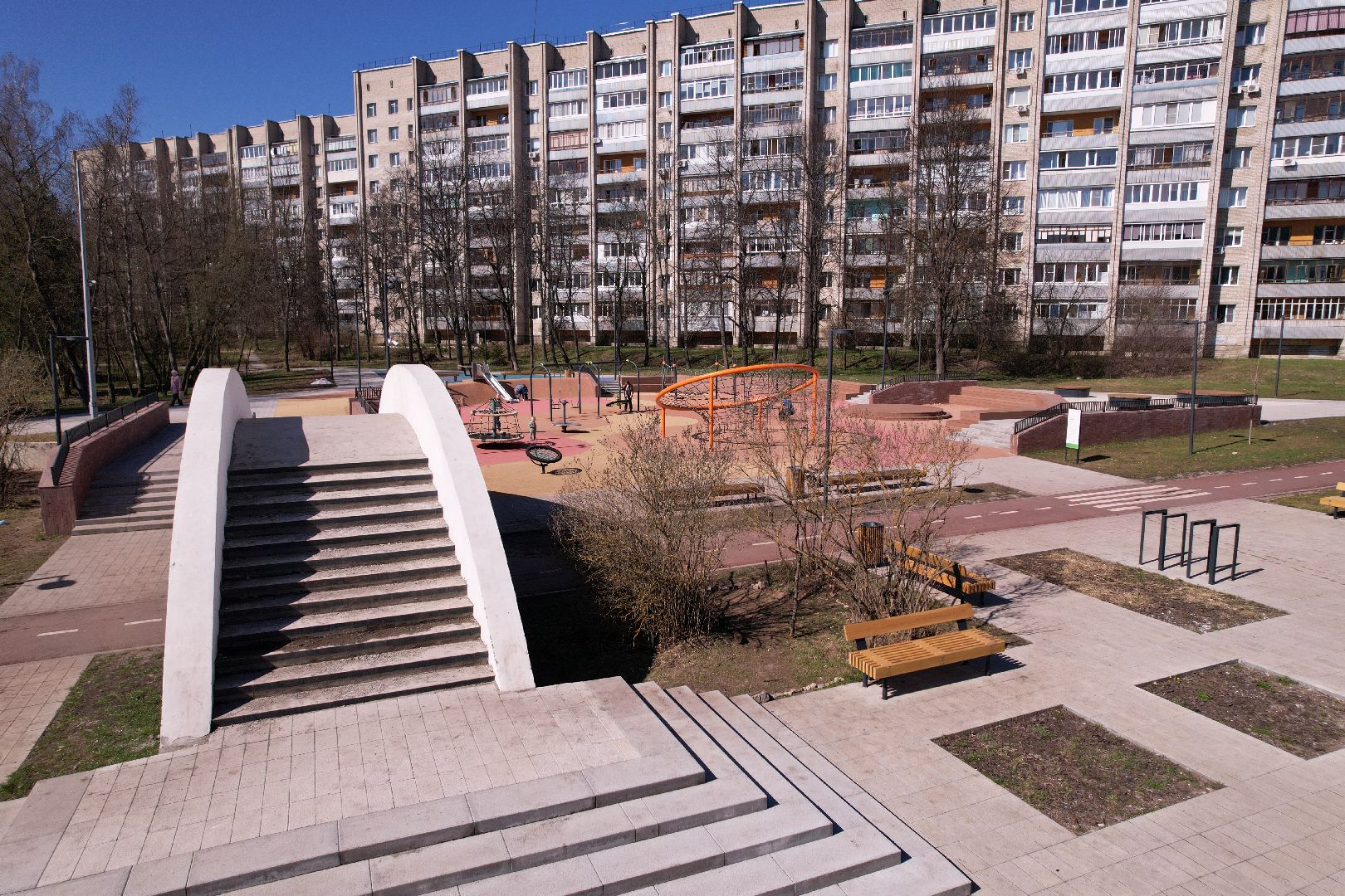 видео с коптера, лесной бульвар в протвине,