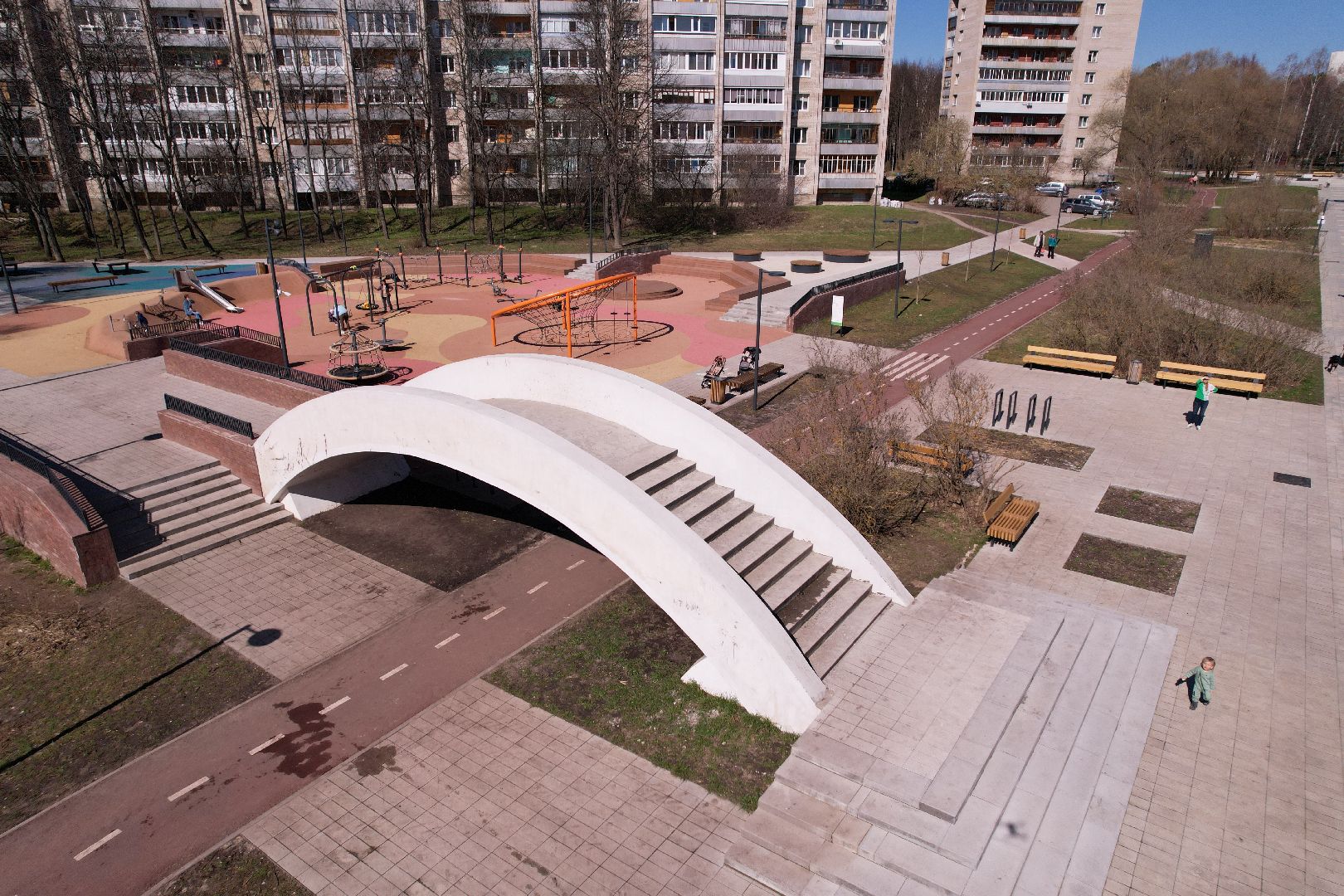 видео с коптера, лесной бульвар в протвине,