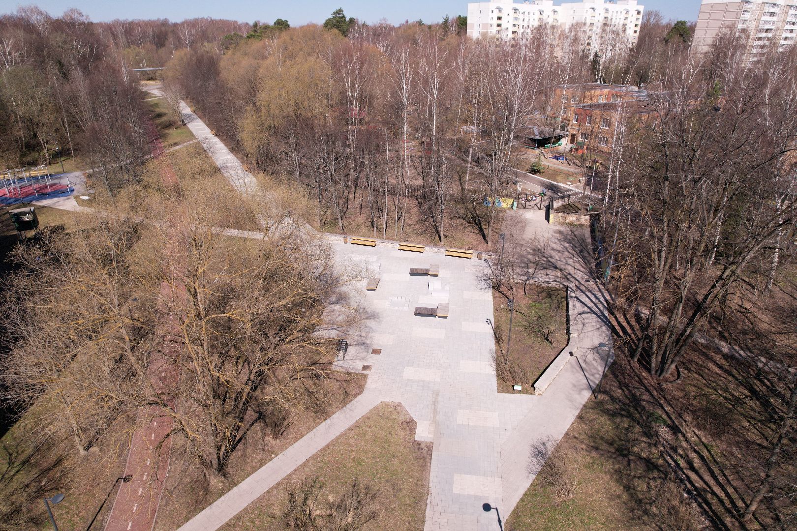 видео с коптера, лесной бульвар в протвине,