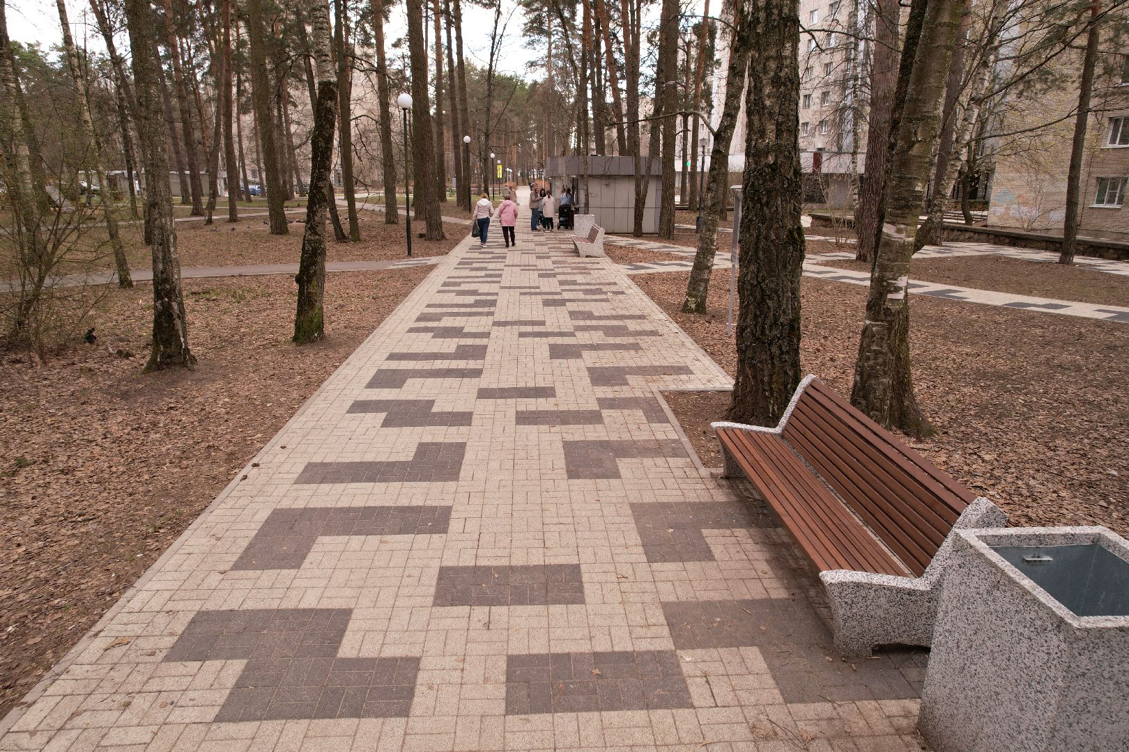 видео с коптера, пешеходная зона на улице Ленина в Протвине,