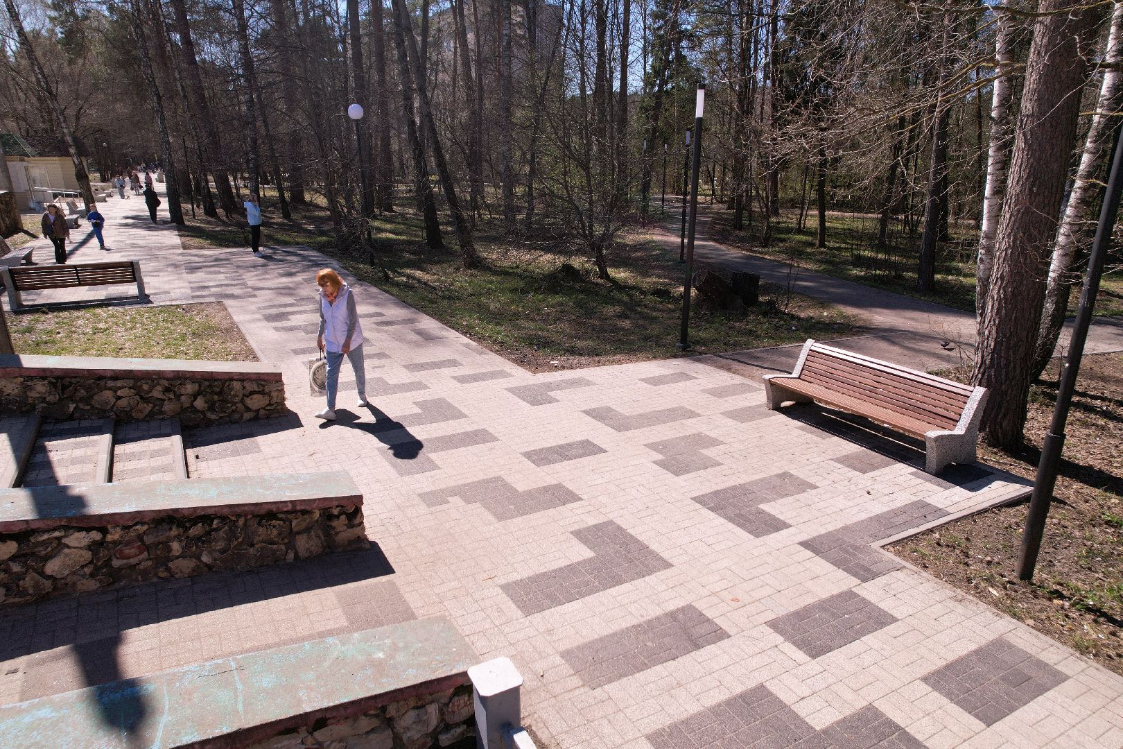 видео с коптера, пешеходная зона на улице Ленина в Протвине,