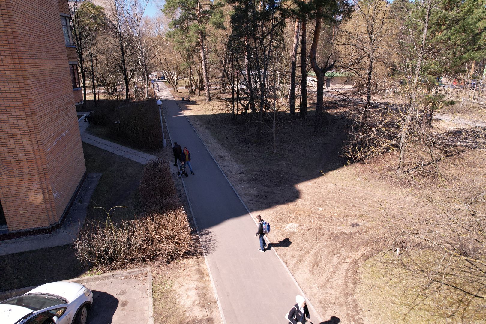 видео с коптера, озеленение улицы в протвине, благоустройство пешеходных дорожек в протвине,