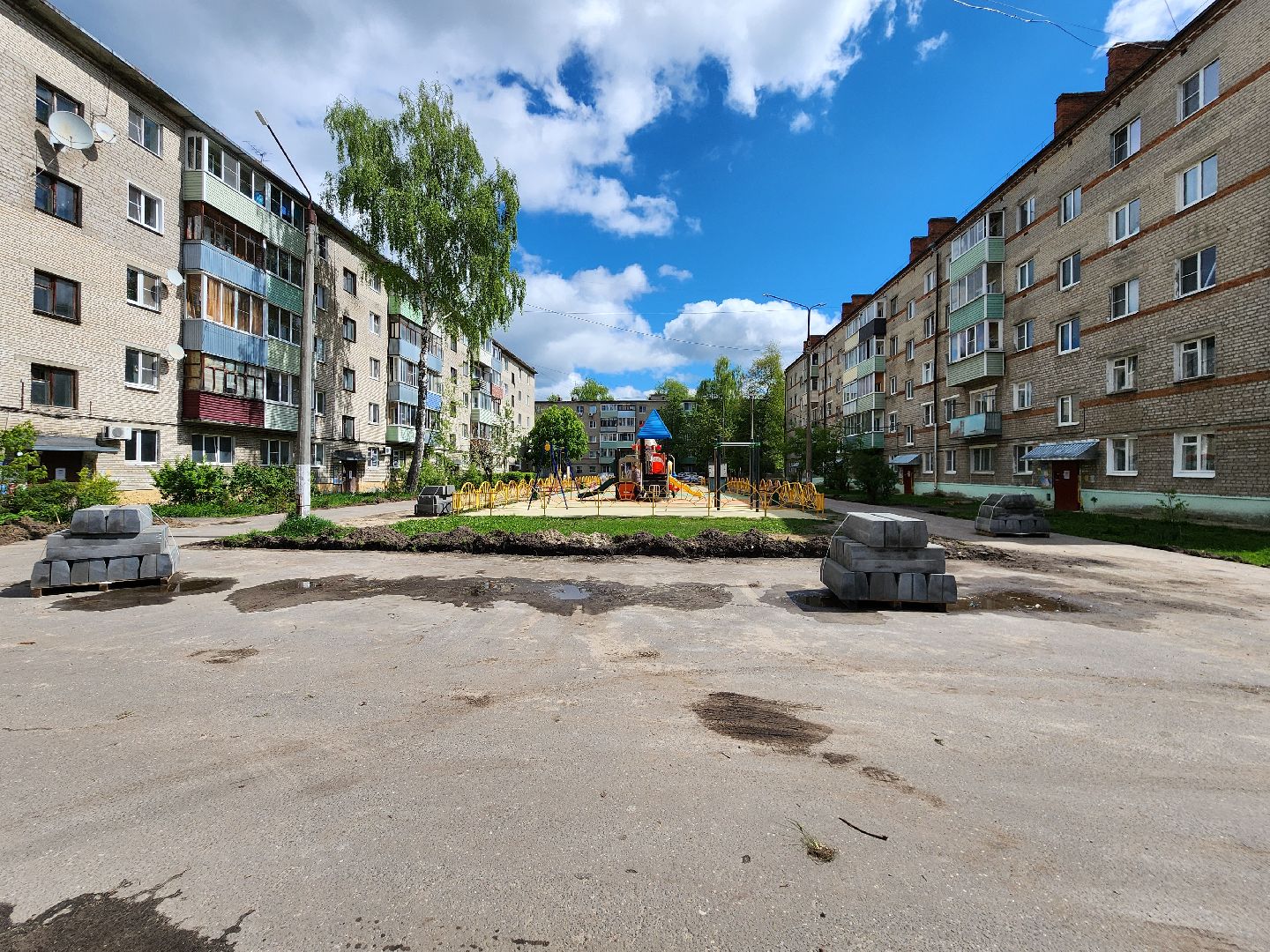 благоустройство двора, шатура, шатурский округ,