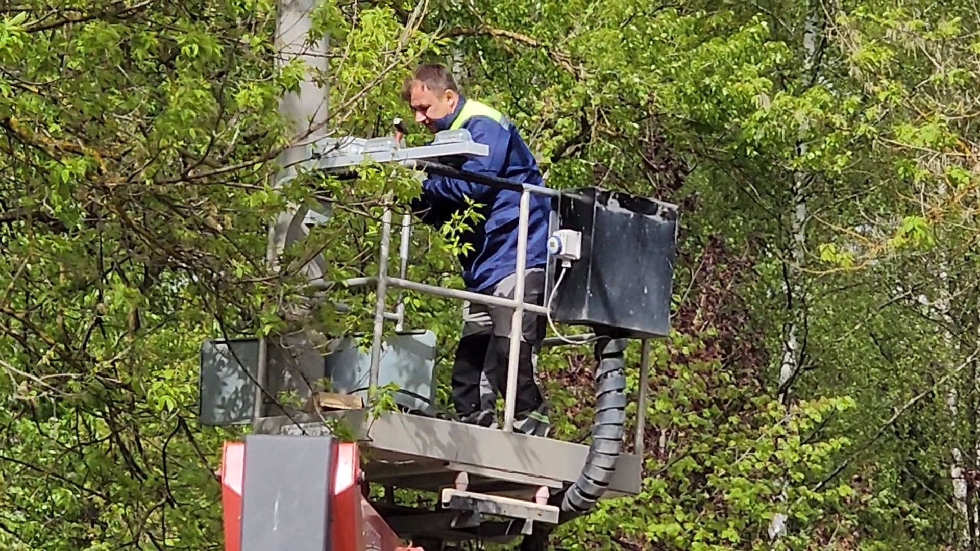 Чехов, улица Чехова, Мосавтодор, шериф-балка, мигалка, установка, монтаж, безопасность дорожного движения, профилактика ДТП,