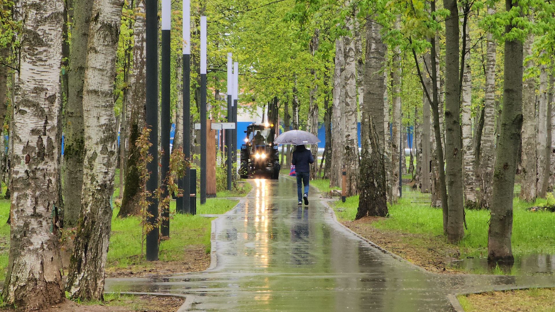 Уборка дорог, механизированная уборка, Лобня, Парк,