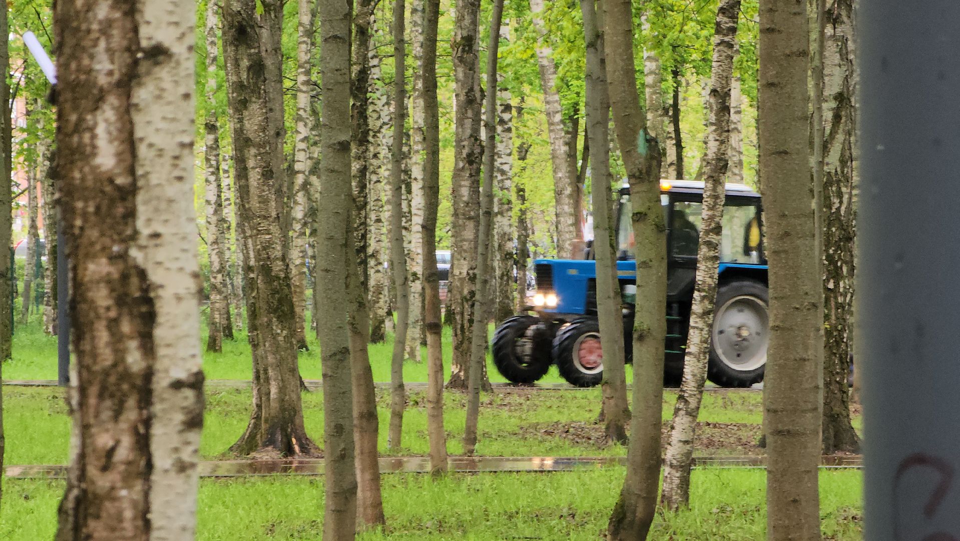 Уборка дорог, механизированная уборка, Лобня, Парк,
