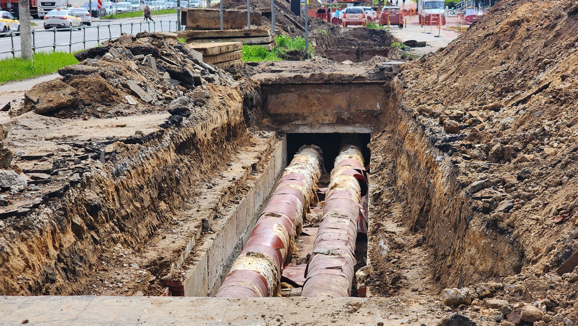 Пролетарский проспект, щёлково, замена труб, теплотрасса,