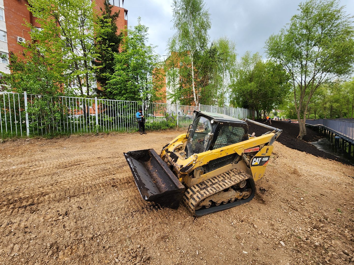 Чехов, улица Береговая, набережная реки теребенка, благоустройство, реконструкция, земляные работы, плодородный грунт, озеленение, госпрограмма московской области,