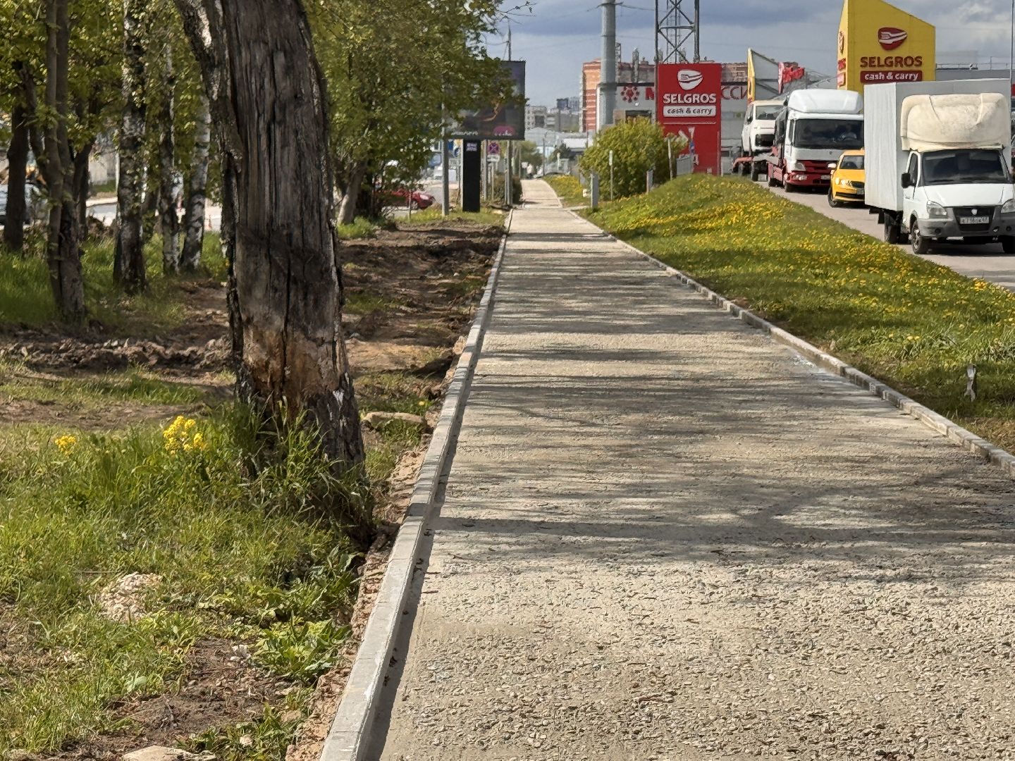 Новая дорога в Одинцово, Строительство дорог, Новые тротуары,