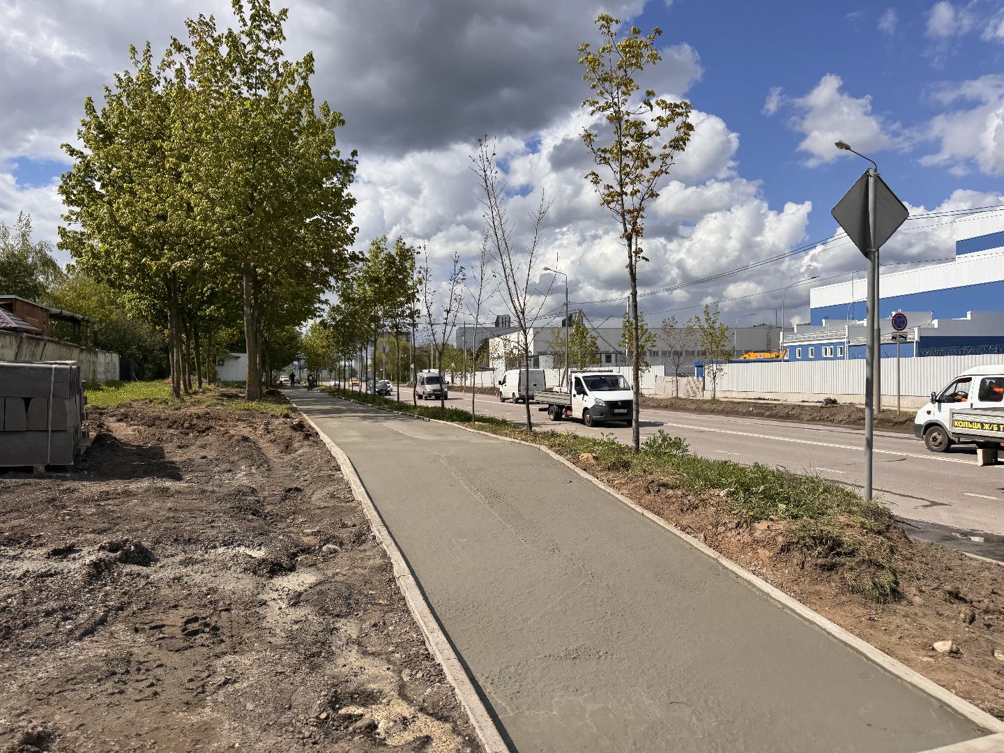 Новая дорога в Одинцово, Строительство дорог, Новые тротуары,