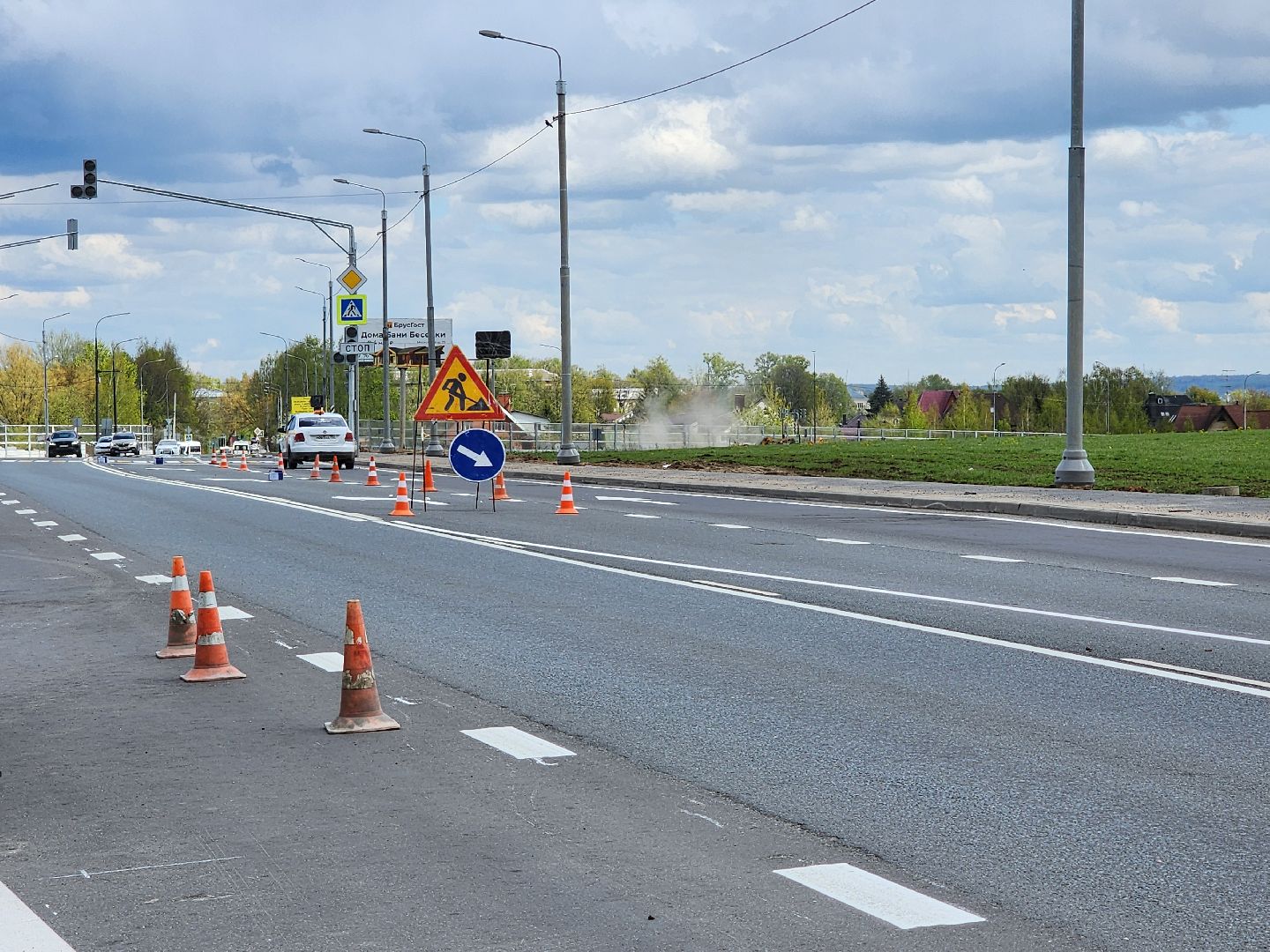 дороги, новая разметка, светофор, жк белый город, сергиев посад, сергиево-посадский городской округ,