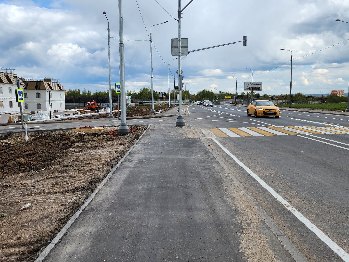 дороги, новая разметка, светофор, жк белый город, сергиев посад, сергиево-посадский городской округ,