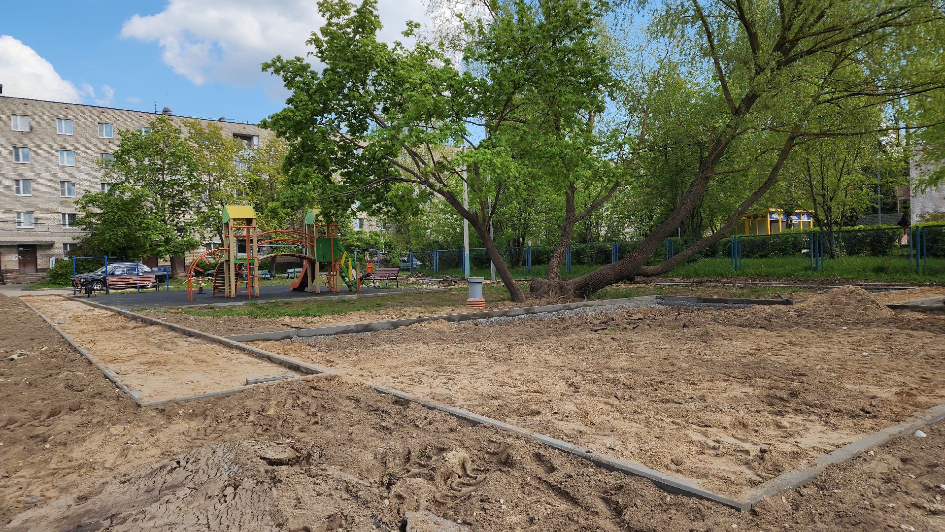 благоустройство, комплексное благоустройство двора, лосино-петровский,