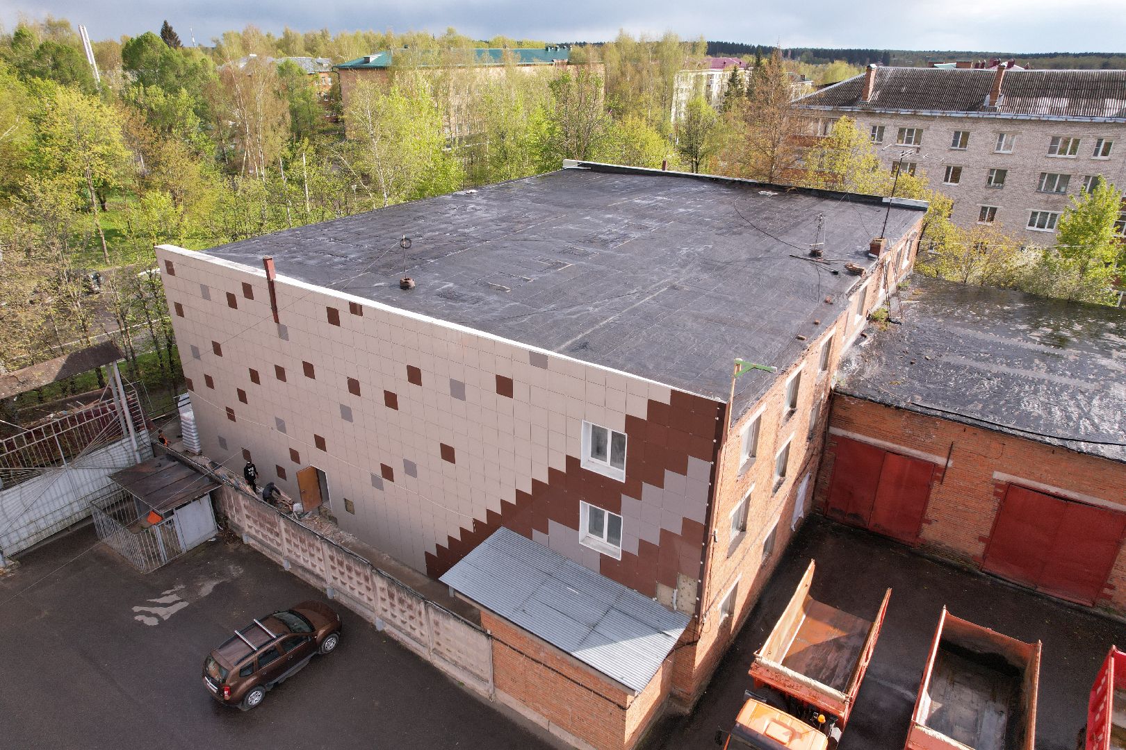 видео с коптера, капремонт спорткомлекса в Шаховской, зал единоборств в шаховской ,