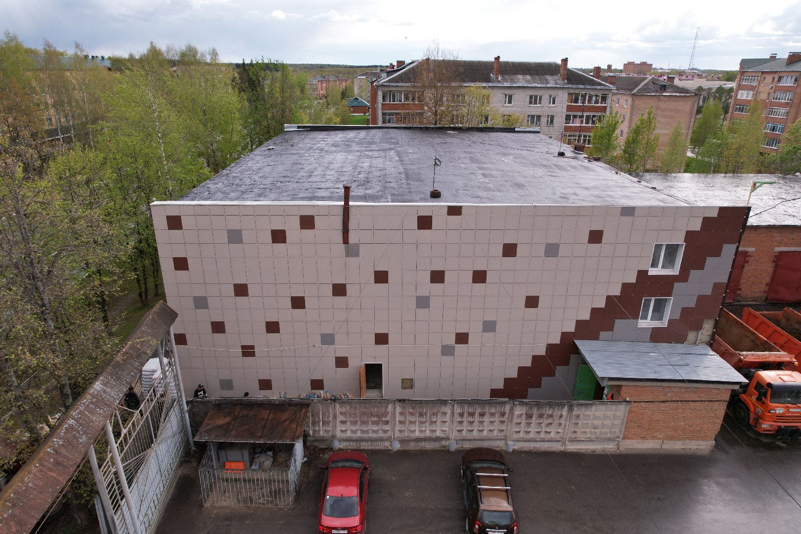 видео с коптера, капремонт спорткомлекса в Шаховской, зал единоборств в шаховской ,