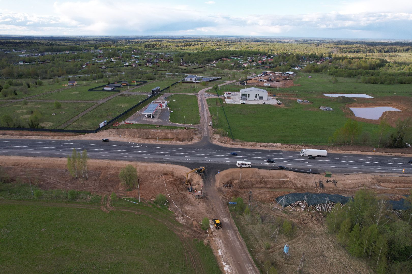 видео с коптера, трасса М-9 Балтия, дороги подмосковья,