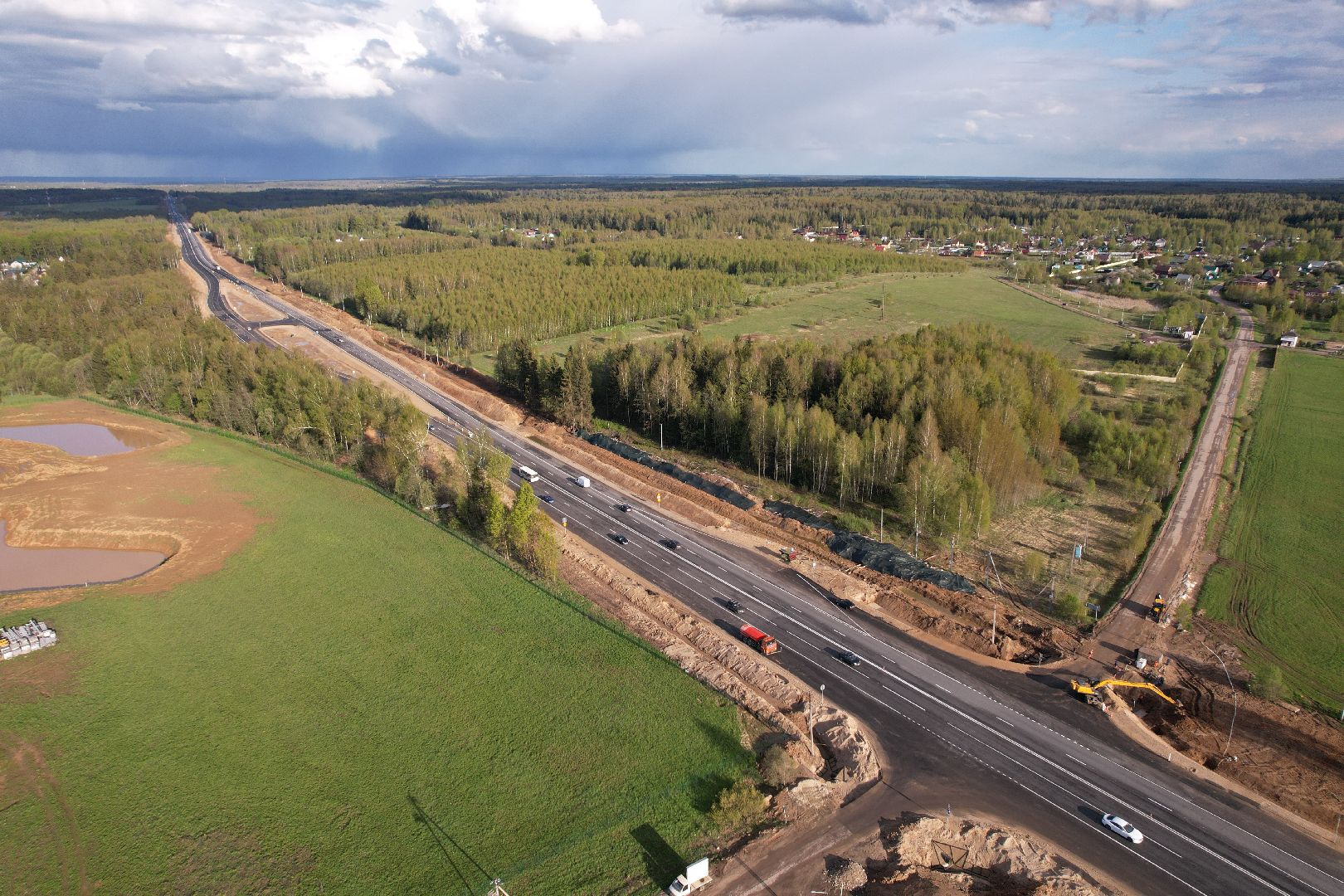 видео с коптера, трасса М-9 Балтия, дороги подмосковья,