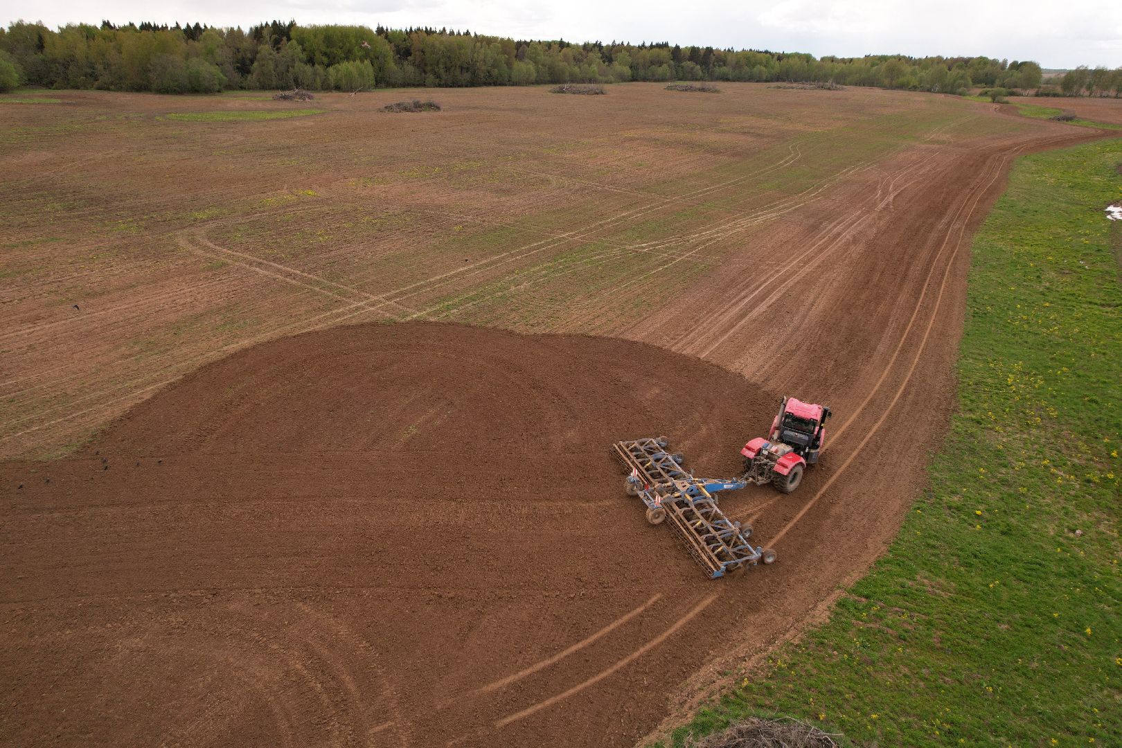 видео с коптера,  посев ярового рапса, Агрокомплекс в шаховском , посевная,