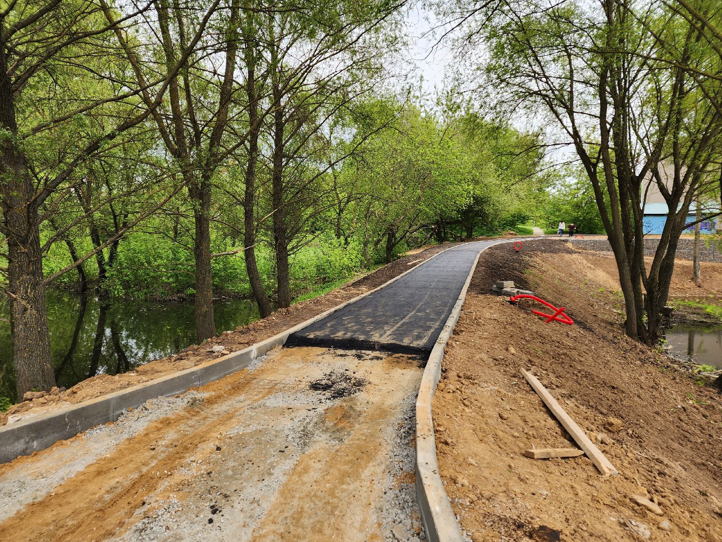 Чехов, улица Береговая, ЖК Посейдон, набережная реки теребенка, благоустройство, реконструкция, обновление, пешеходные дорожки, пешеходные зоны, тропинки и тротуары, строительство, госпрограмма московской области,