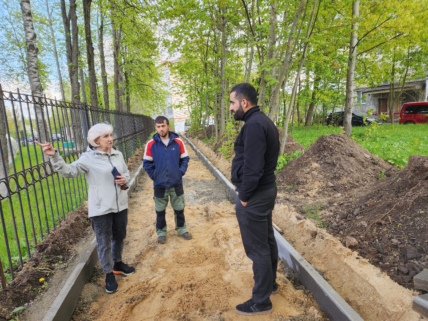 красноармейск, городской округ пушкинский, пешком в подмосковье, новые тротуары,